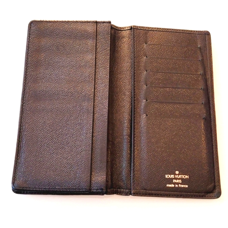 Louis Vuitton Blk Unisex Long Bifold Leather Wallet Gorgeous